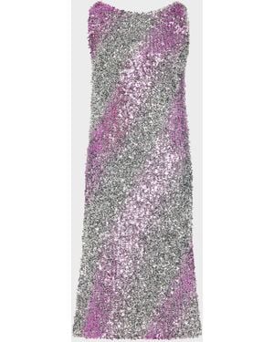 Maison Margiela Foil Knit Midi Dress - Purple