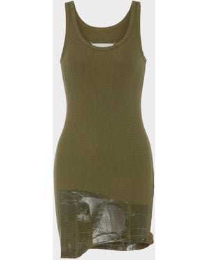 Maison Margiela Taped Rib Mini Dress - Green