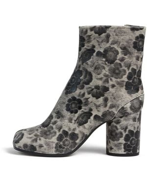Maison Margiela Tabi Ankle Boots Crackle Flower Print - Gray