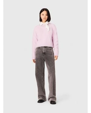 Maje Sweater With Jewelry Collar - Pink