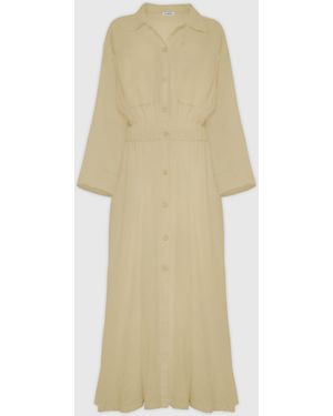 Malo Linen Dress - Natural