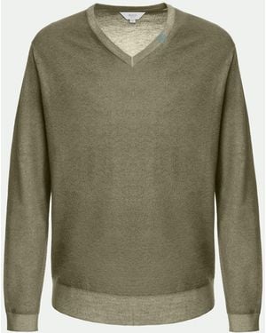 Malo Maglia Scollo V Tavolozza - Verde