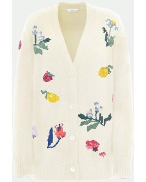 Malo Luxury Cashmere Delia Cardigan - White