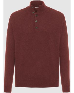 Malo IT Light Cashmere Serafino Sweater - Red