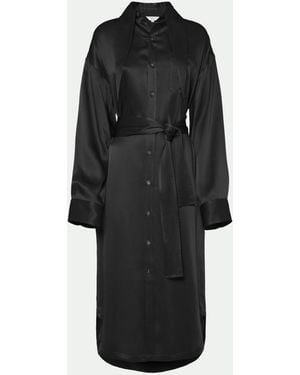 Malo Satin Dress - Black