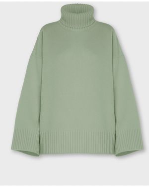 Malo Cashmere High-Neck Sweater - Green