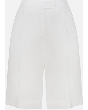 Malo Linen Bermuda Shorts - White