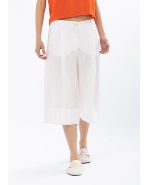 Malo Linen Bermuda Shorts - White
