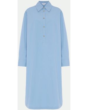 Malo Cotton Shirt Dress - Blue