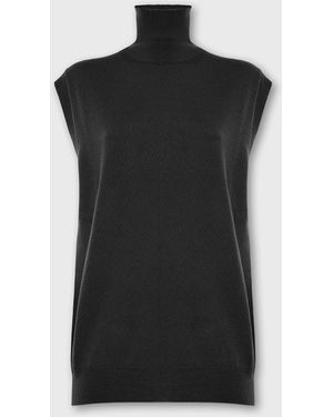 Malo Cashmere High-Neck Sweater - Black