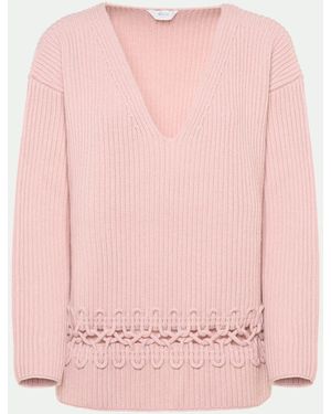 Malo Luxury Cashmere Alma V-Neck - Pink