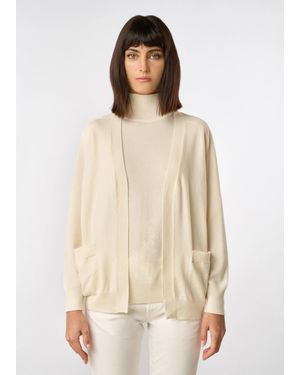 Malo Cashmere Cardigan - Natural