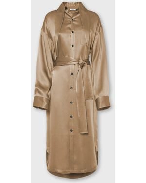 Malo Satin Dress - Natural