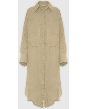 Malo Linen Dress - Natural
