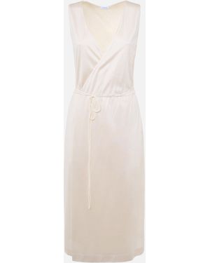 Malo Crossed Silk Dress - White