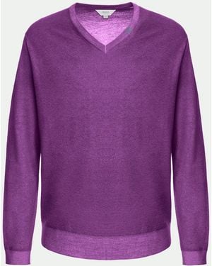 Malo Maglia Scollo V Tavolozza - Viola