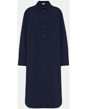 Malo Cotton Shirt Dress - Blue