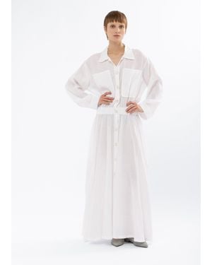 Malo Linen Dress - White