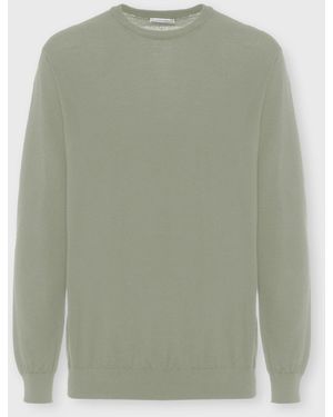 Malo Cashmere And Silk Crewneck Sweater - Green