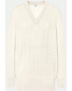 Malo Luxury Cashmere V-Neck - White