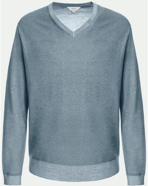 Malo Maglia Scollo V Tavolozza - Blu