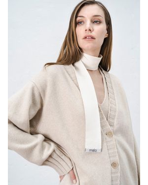 Malo Regenerated Cashmere And Wool Cardigan - Natural