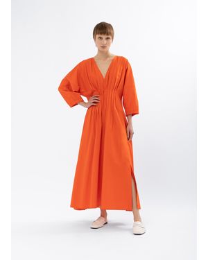 Malo Cotton Dress - Orange