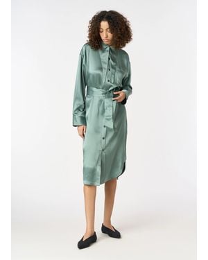 Malo Satin Dress - Green