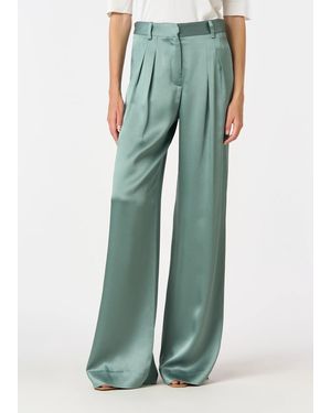 Malo Satin Pants - Green