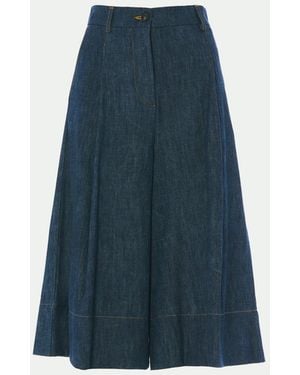 Malo Cotton Denim Bermuda Shorts - Blue