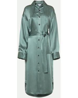 Malo Satin Dress - Green