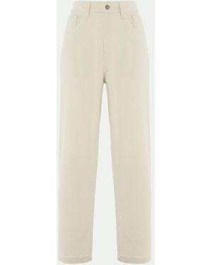 Malo Cashmere And Cotton Denim Pants - White