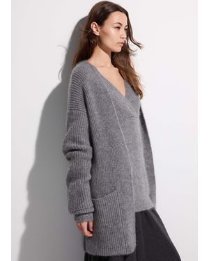 Malo Virgin Wool Blend Cardigan - Gray