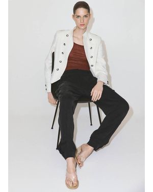 Mango Cupro Harem Trousers - Black