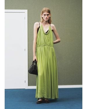 Mango Oversized Pleated Dress - Green