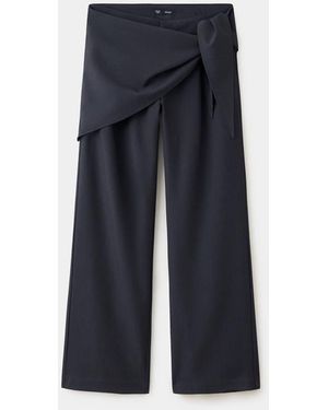 MANGO TEEN Pinstripe Bandana Trousers - Blue