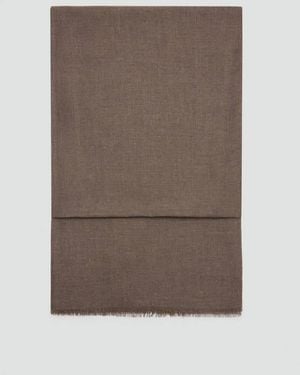 Mango Frayed Edge Scarf - Brown
