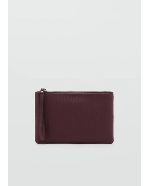 MANGO TEEN Braided-Effect Clutch - Purple