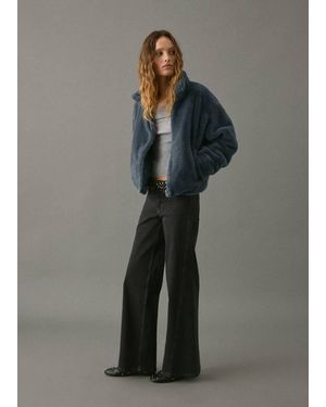 MANGO TEEN Faux-Fur Coat - Grey