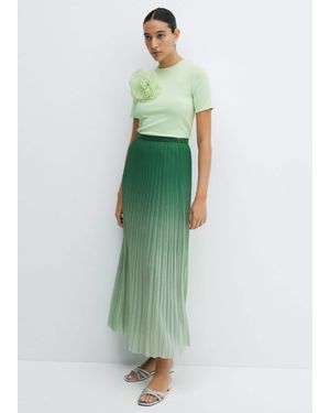 Mango Pleated Ombré Skirt - Green