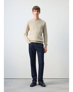 Mango 100% Wool Fine-Knit Jumper - White