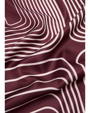 Mango Satin Check-Print Scarf - Purple