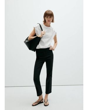 Mango Polka Dots Cotton T-Shirt - White