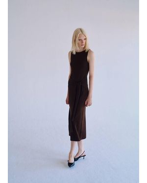 Mango Knit Dress With Tie Detail - White