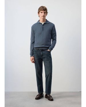 Mango Regular-Fit Cropped Jeans - Blue
