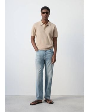 Mango Fine-Knit Cotton Polo Shirt - White