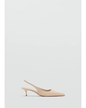 Mango Pointed-Toe Leather Heeled Shoes - White
