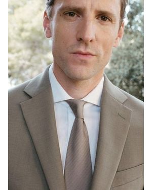 Mango Silk Blend Microstructure Tie - White