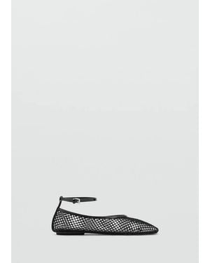Mango Ballet Flats With Mesh Bracelet - Black