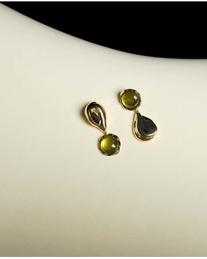 Mango Mixed Resin Earrings - Metallic
